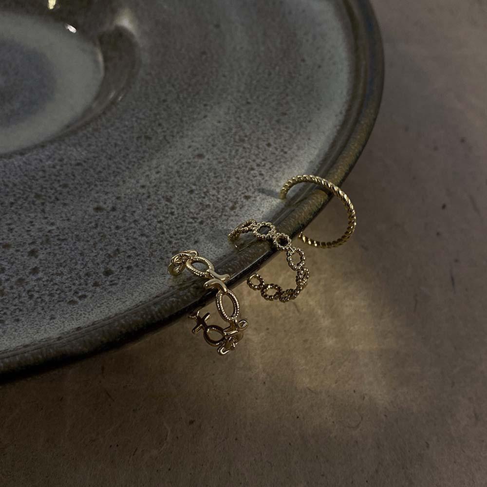 Set 3 Nhẫn Hở Phong Cách Punk Hàn Quốc Thời Trang Cho Nữ