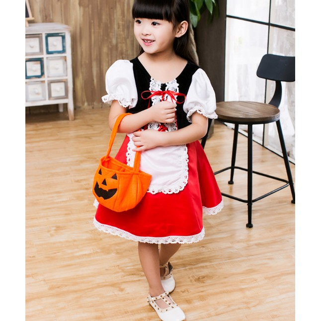 Trang phục hóa trang cô bé quàng khăn đỏ nhân dịp halloween cho bé gái