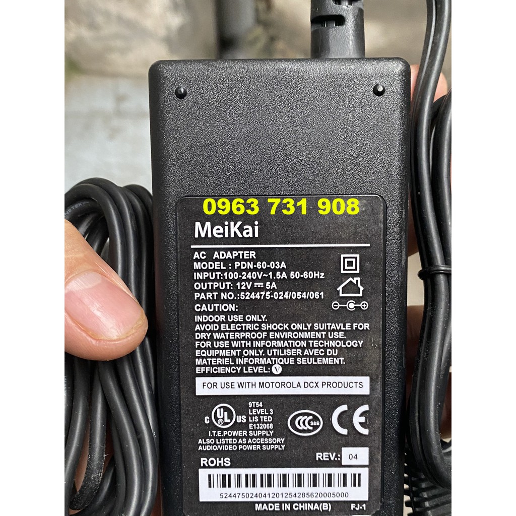 Adater nguồn MeKai 12V-5A model PDN-60-03A