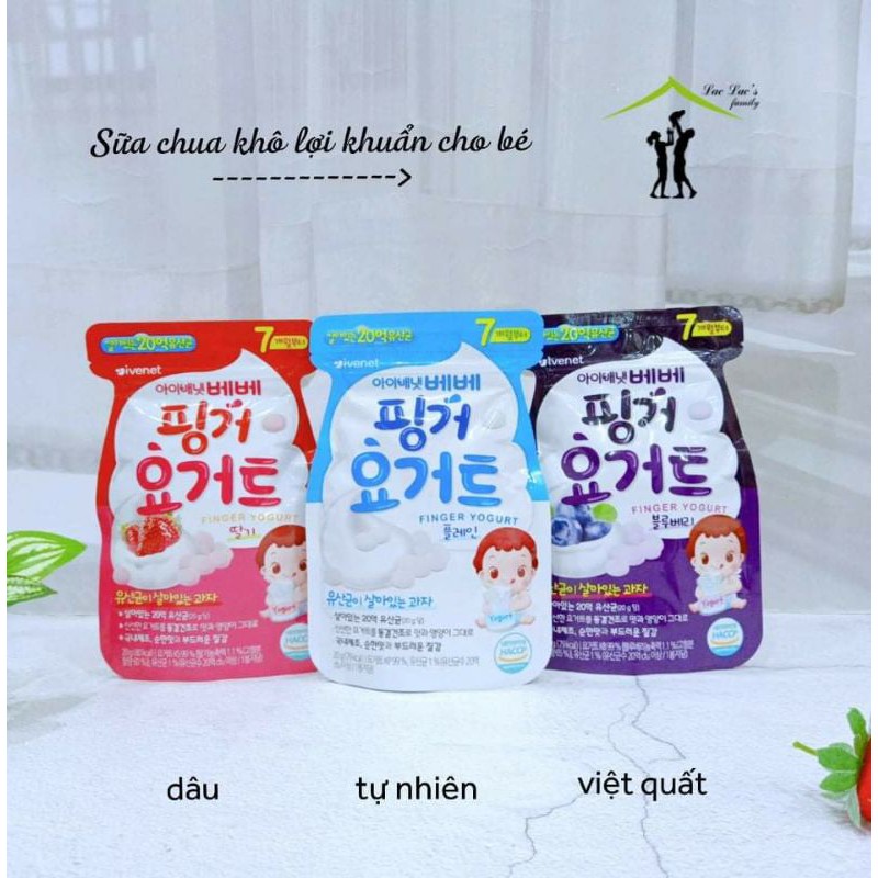 [Ivenet 7m+] Sữa chua khô hoa quả sấy lạnh 5 vị, bổ sung lợi khuẩn cho bé ăn dặm