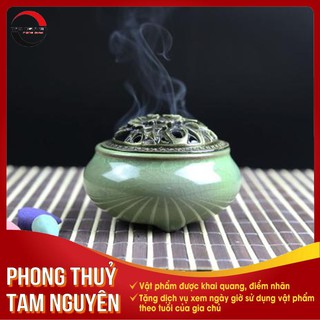 Lư gốm xông đốt trầm, đỉnh đốt nhang bằng gốm sứ