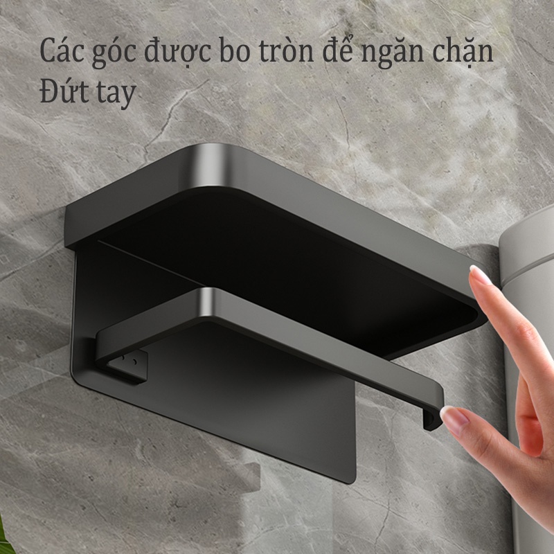 Giá treo cuộn giấy vệ sinh MEIDOO có ngăn giữ đồ dán tường tiện lợi