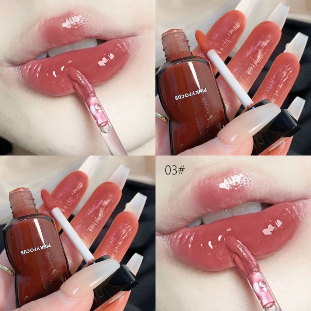 Son Kem Hiệu Ứng Gương PINKFOCUS 6 Màu Tùy Chọn Lâu Trôi Hydrat Hóa Chống Dính Cốc Không Phai