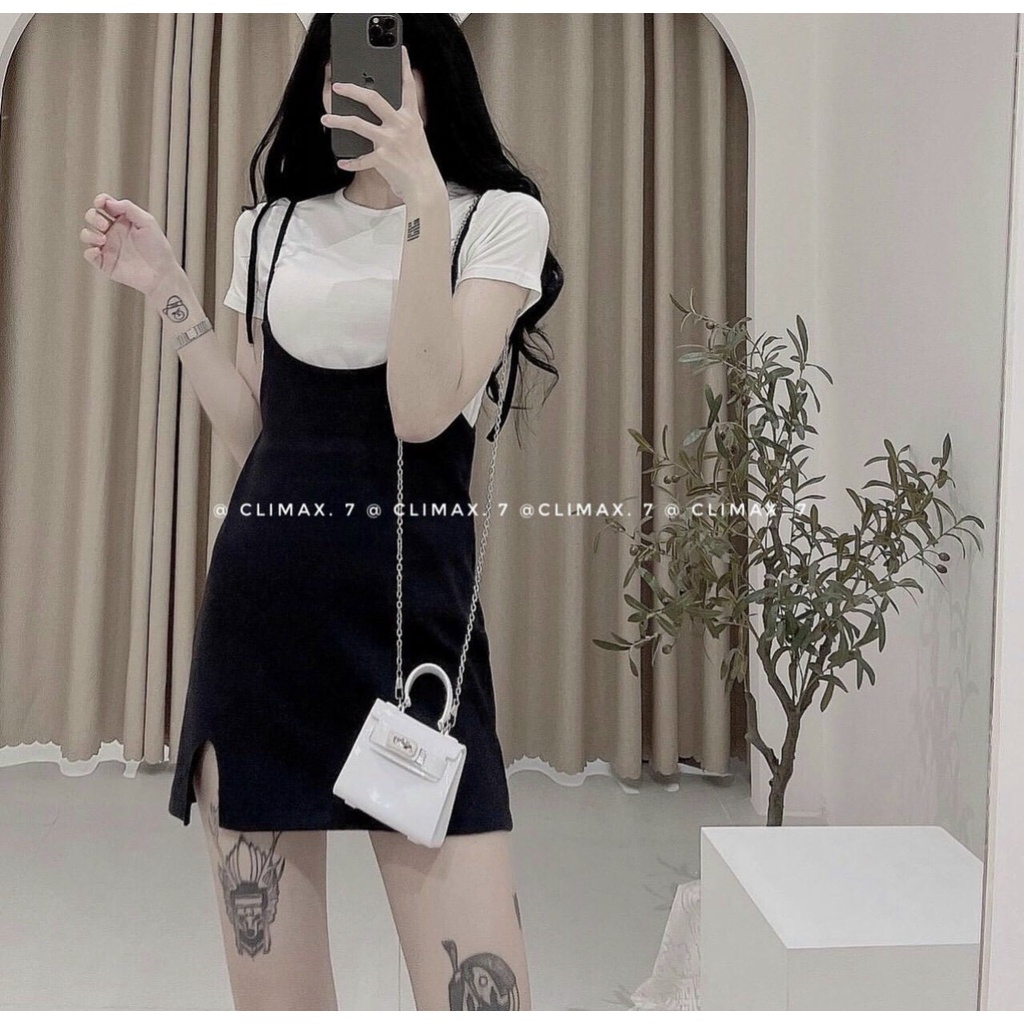 set áo thun trơn kèm đầm yếm cute na5y5