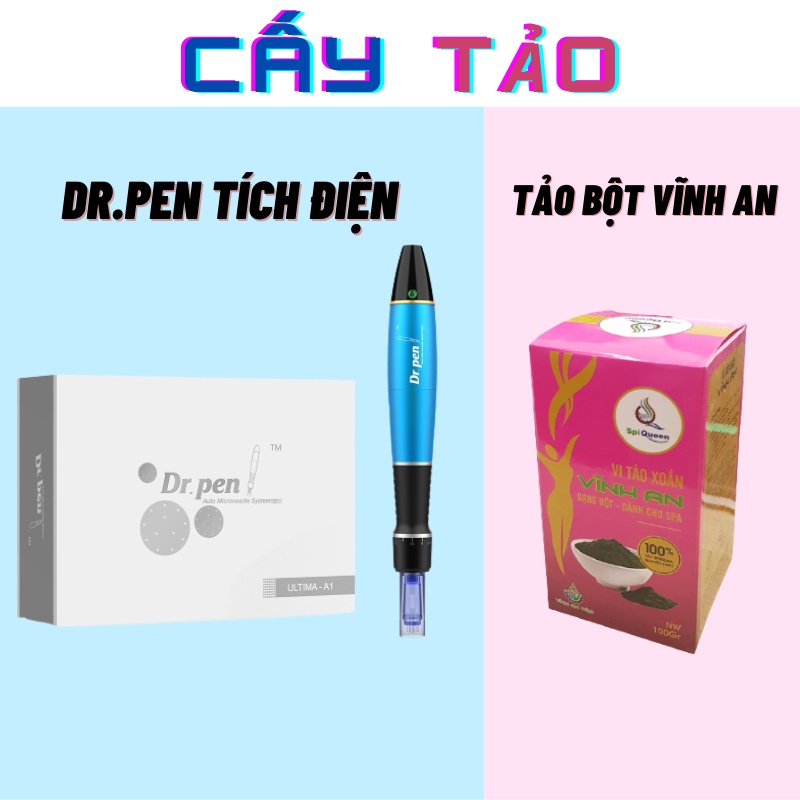 Dr pen Tích Điện + Bột Tảo Vĩnh An Combo Cấy Tảo Chuẩn Máy Cấy Tảo Cây Cấy Phấn