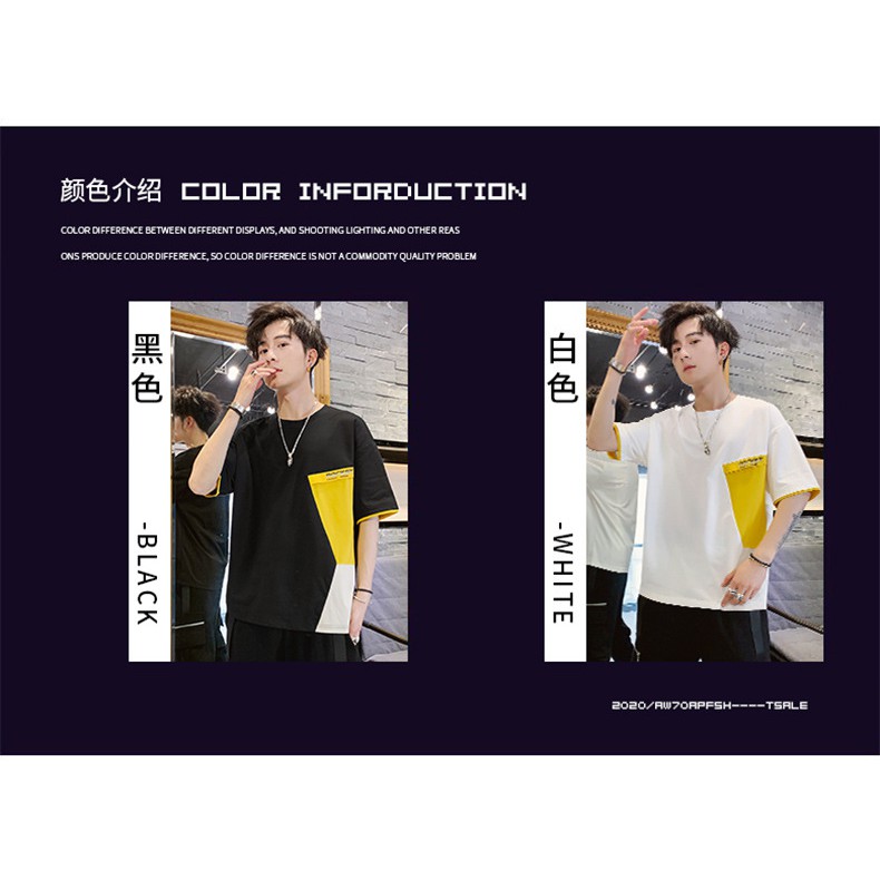 New summer short-sleeved t-shirt men s casual Korean loose round neck fashion trendy brand handsome clothing