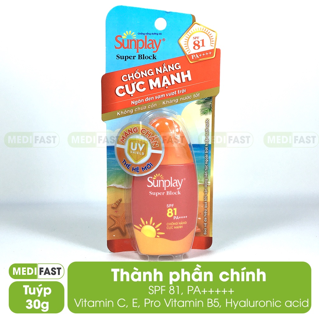 Kem chống nắng Sunplay cho da mặt, toàn thân, chống nắng cho bé và da nhạy cảm - sữa chống nắng chống tia UV ngăn đen da