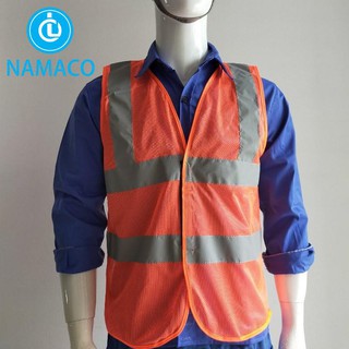 Áo Lưới Công Nhân Màu Cam Phản Quang Xám - Bảo hộ lao động Thành Phong