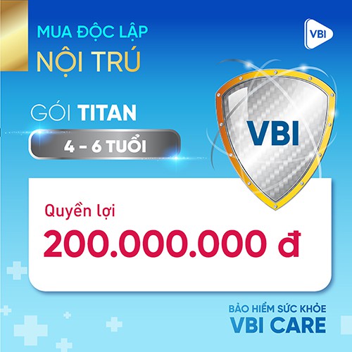 TOÀN QUỐC [E-Voucher] Bảo hiểm sức khỏe - Gói TITAN (4-6 tuổi) VBI - VIETINBANK