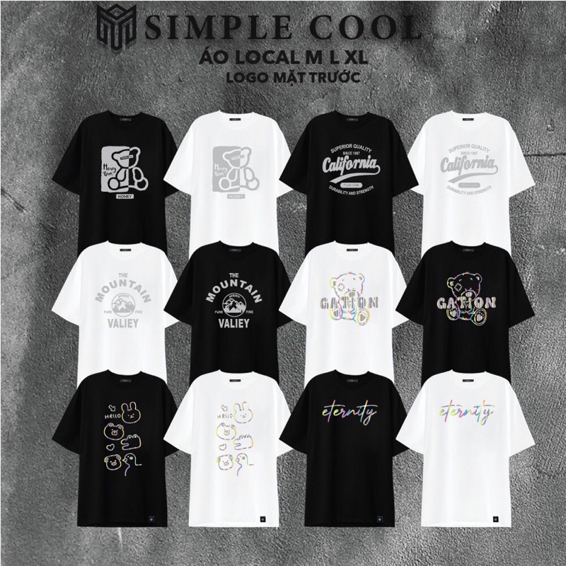 Áo Thun Simple Cool From local brand Size M L XL 40-90kg (có ảnh video thật)