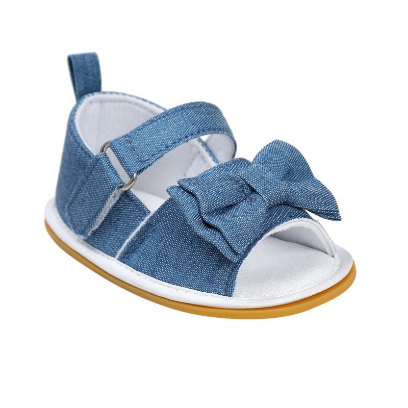 Giày Sandal Đính Nơ Cho Bé Gái 0-18 Tháng Tuổi