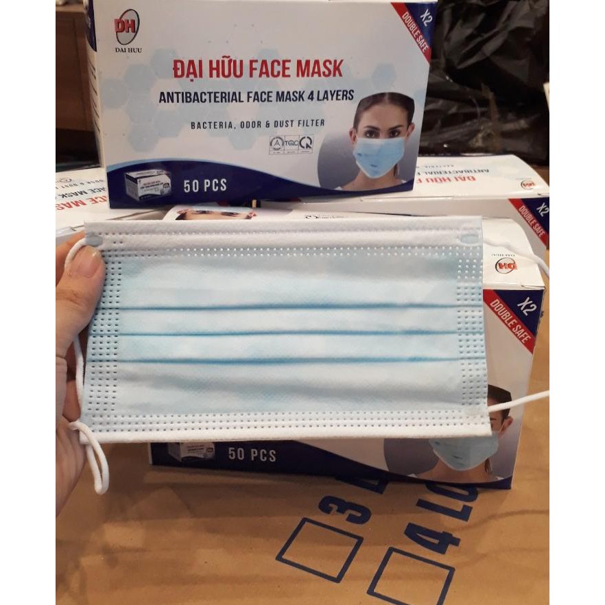 [CHÍNH HÃNG] Khẩu trang 4 lớp Đại Hữu xanh_hộp 50 chiếc | BigBuy360 - bigbuy360.vn