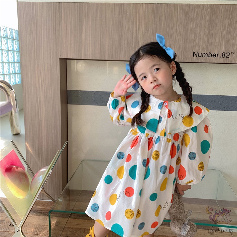 Đầm DàI Tay In HọA TiếT CầU VồNg Cho Bé