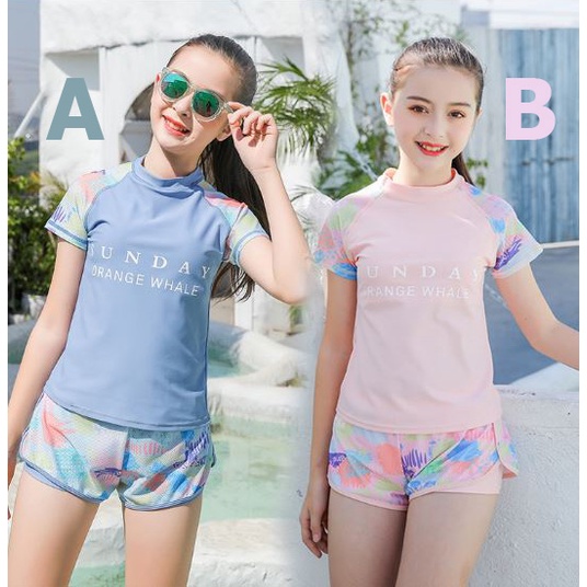 Bộ đồ bơi áo bơi và quần năng động thể thao chống nắng cho bé gái tuổi teen hoac nữ