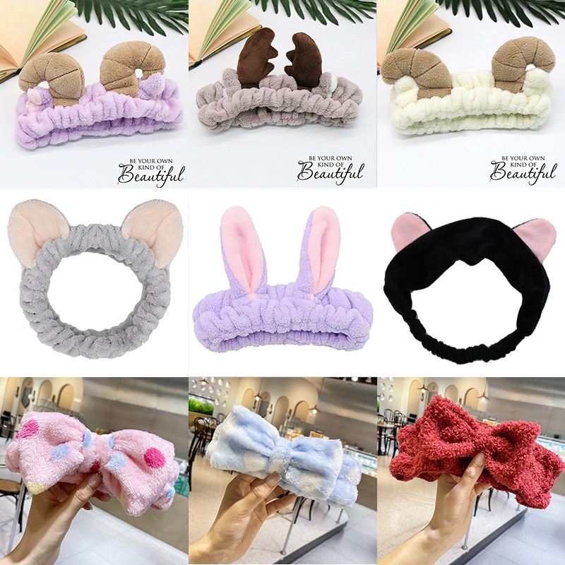 Băng Đô Tai Thỏ Dùng Trang Điểm Rửa Mặt Phong Cách Hàn Quốc