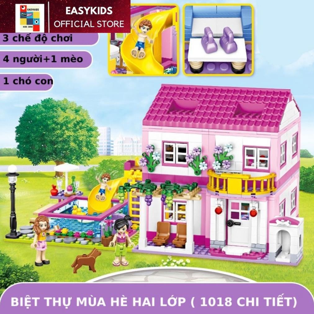 Đồ chơi lắp ráp xếp hình Lego Biệt thự mùa hè hai lớp Summer Villa EASYKIDS giúp trẻ phát triển trí tuệ [1018 chi tiết]