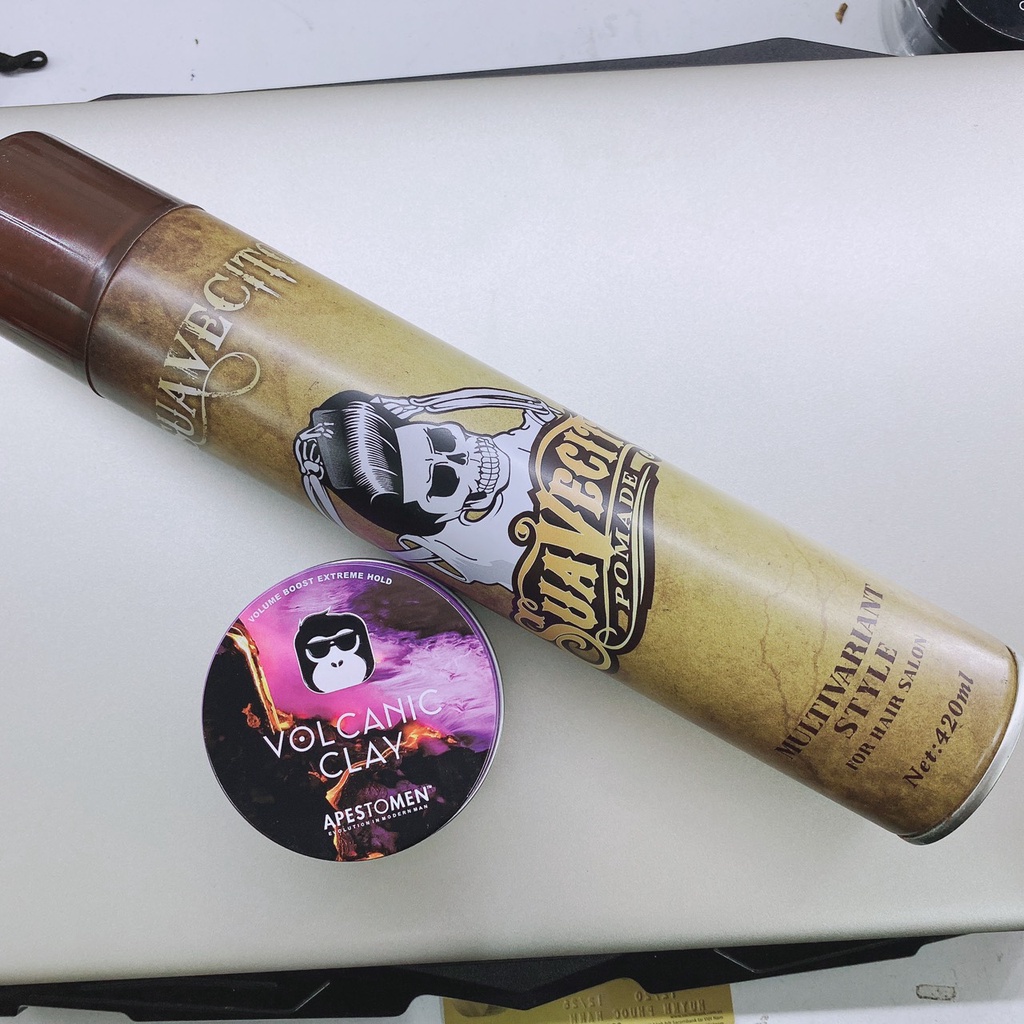 Gôm keo xịt tóc tạo kiểu nam Suavecito 420ML + SÁP VUỐT TÓC NAM CLAY  100ml