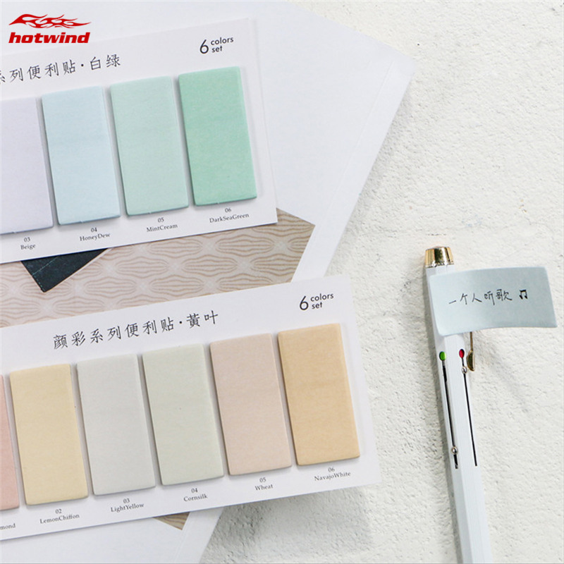 HW 120 Sheets/pad Water Color Notebook Planner Bookmark Sticky Notes Sticker Marker Index Pad Tab Memo Flag Labels