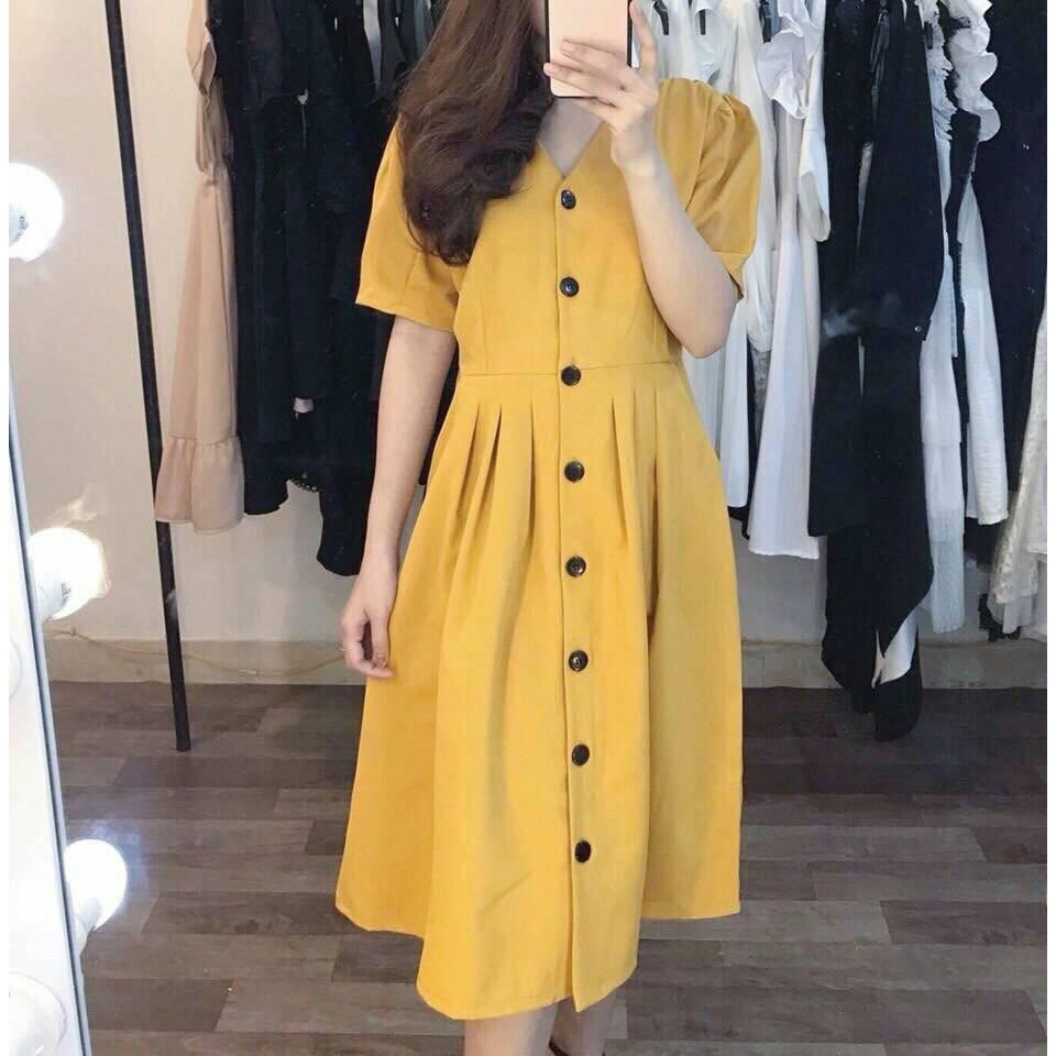 Đầm xếp ly 3 màu thanh lịch