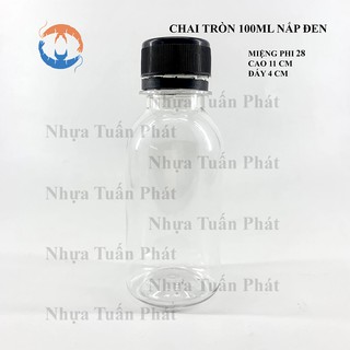 Bộ 50 chai nhựa pet nắp đen 100ml