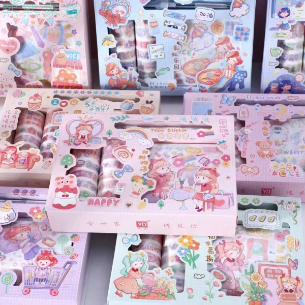 Sticker Dán Trang Trí Sổ Tay Hình Cô Gái Hoạt Hình Dễ Thương