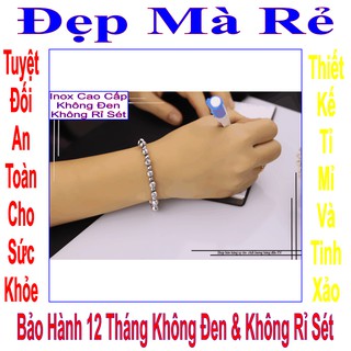 Lắc tay tròn màu vàng nữ kiểu bi và bi cách điệu - Cam kết 1 đổi 1 nếu đen và gỉ sét