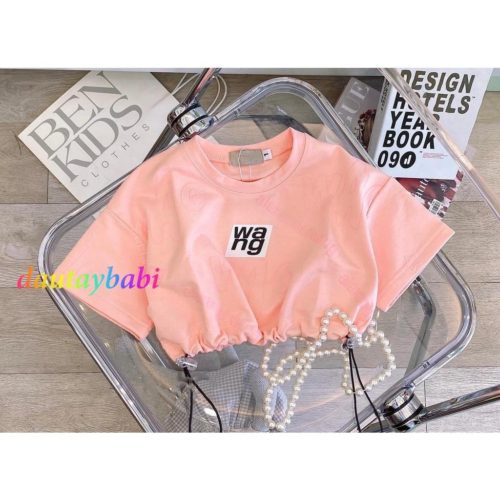 Áo croptop dây rút bé gái học nhảy  thun cotton mềm mịn co dãn cho bé  học nhảy đi chơi đều đẹp 10-54kg