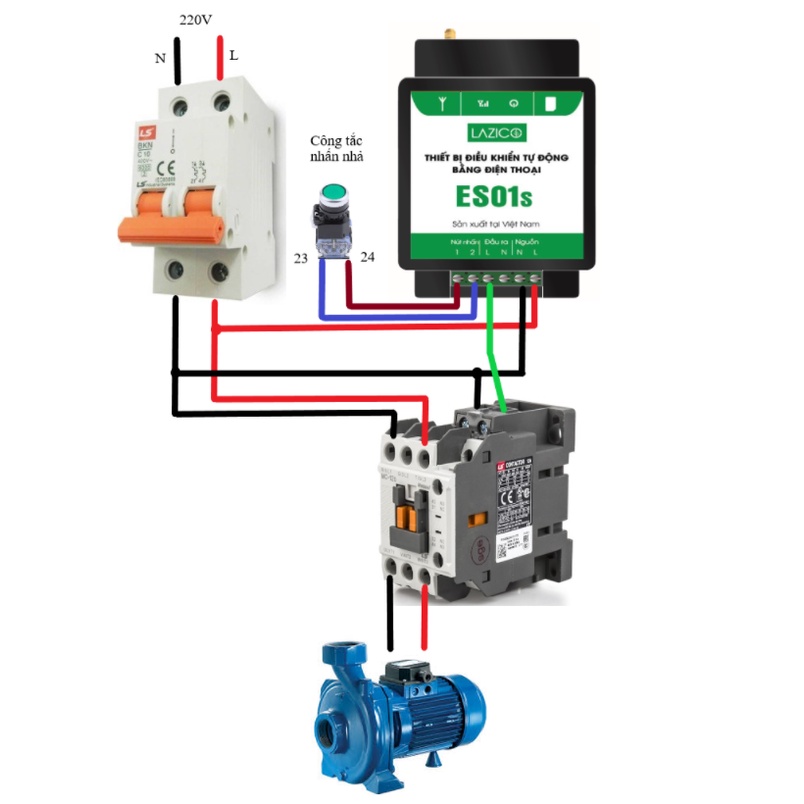 ES 01, Điều Khiển Nguồn Điện Từ Xa Bằng Điện Thoại,điều khiển qua Sim không giới hạn khoảng cách .BH DÀI HẠN