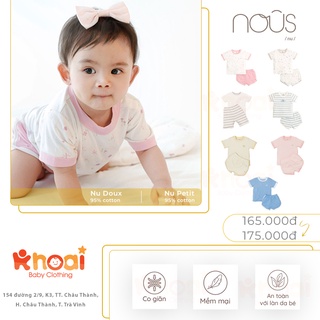 Tổng hợp bộ cài vai cộc Nous cho bé - Chất liệu Nu air, Nu petit, Nu doux 95% cotton thiên nhiên
