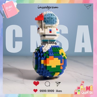 Bộ Lego lắp ráp du hành trái đất xanh rèn tính kiên trì và sáng tạo