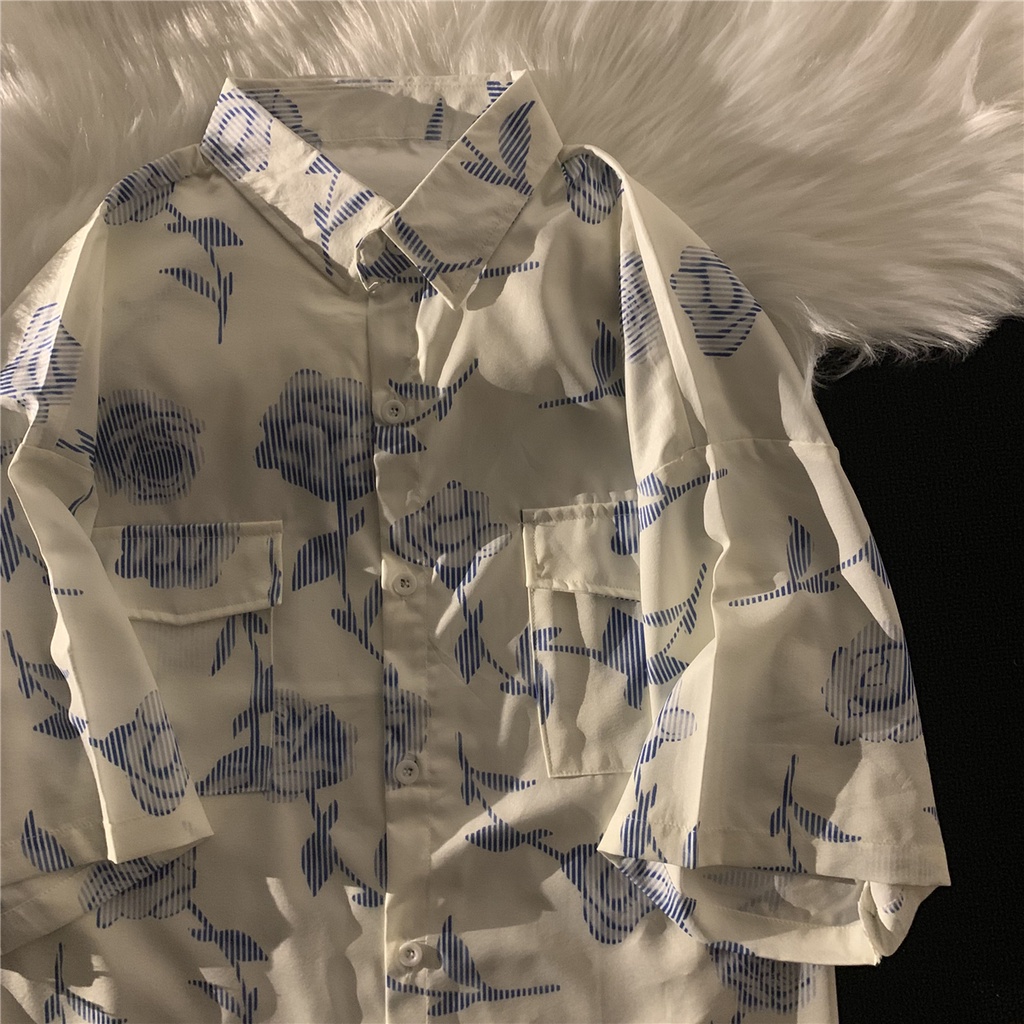 NRVP Áo sơ mi tay ngắn dáng rộng phong cách Hàn Quốc 2021 thời trang mùa hè mới dành cho nữ