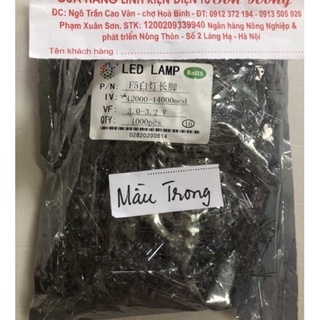 Led trắng phi 5 mầu trong túi 1000