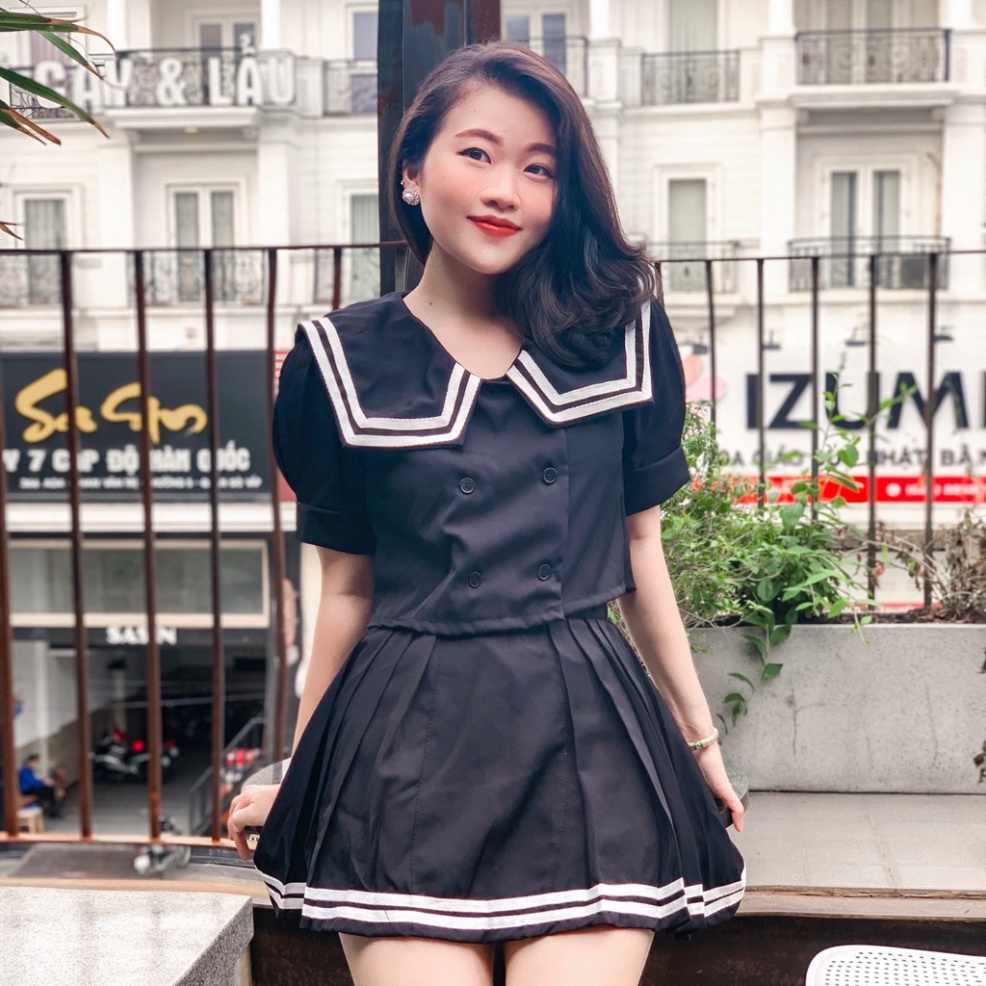 Set Thủy Thủ Áo Tay Phồng Chân Váy Xòe Hàng Thiết Kế TTP STORE