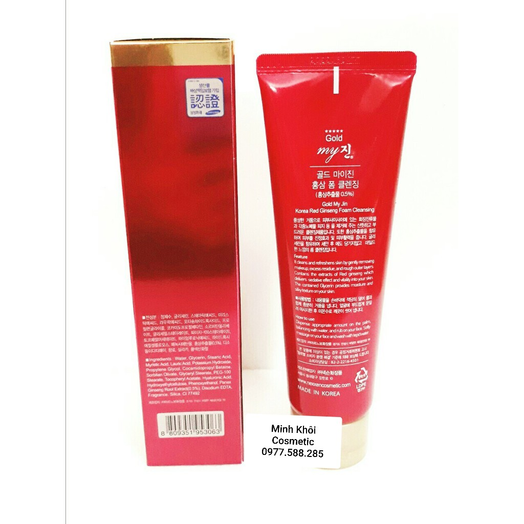 Sữa rửa mặt sâm đỏ My Gold Korea Red Ginseng Foam Cleanser 130ml