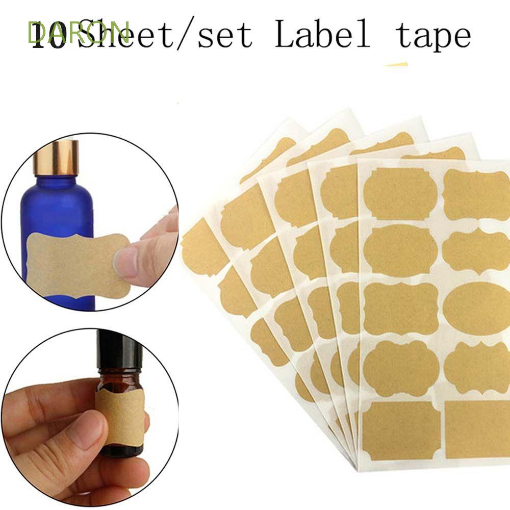 10 Tờ nhãn dán làm từ giấy kraft chống thấm nước để viết tên cho chai nước hoa/ sữa dưỡng ẩm/ mỹ phẩm