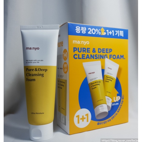 Set 2 tuýp sữa rửa mặt làm sạch sâu Manyo Factory Pure and Deep Cleansing Foam 120ml x 2