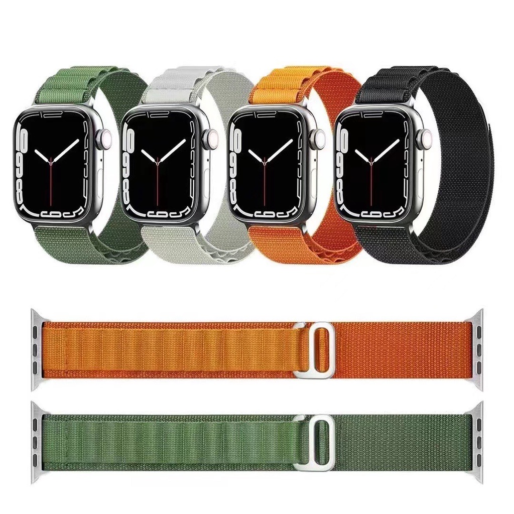 Dây Đeo Nylon Cho Đồng Hồ Thông Minh Apple Watch SE 8 7 6 5 4 3 Ultra 49mm 45mm 41mm 44mm 40mm 42mm 38mm