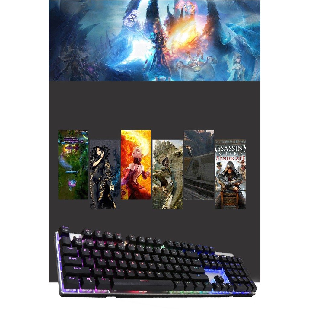 Bàn phím cơ Metoo zÊrÔ FullSize 104 phím LED RGB, Led Rainbow | BigBuy360 - bigbuy360.vn