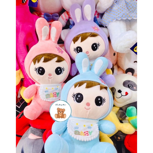 Gấu Bông Búp Bê Thỏ Đeo Yếm Dễ Thương Cho Bé - Gấu Bông Mina