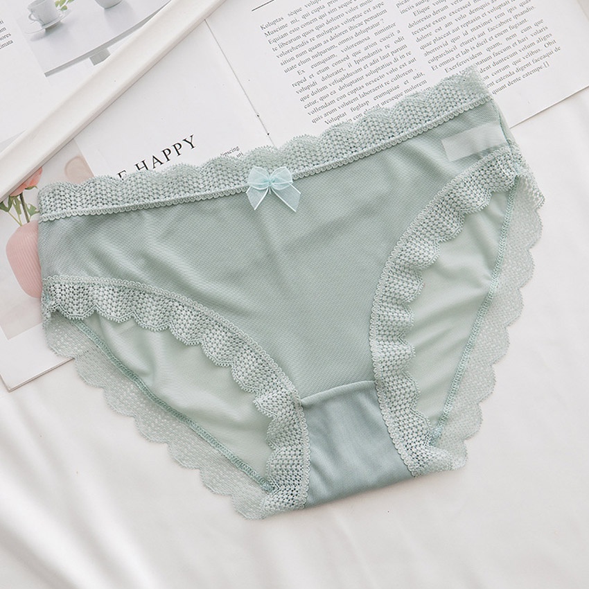 Quần Lót Nữ Ren cao cấp HUNA viền ren SEXY đính nơ tôn dáng kháng khuẩn-NH03