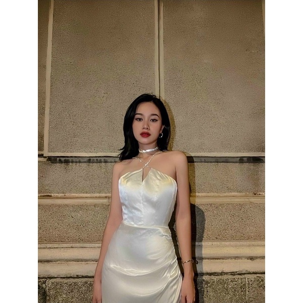 ĐẦM MIDI CHÉO DÂY LẤP LÁNH  XẺ ĐÙI ĐI TIỆC ĐI ĐÁM KTGIMI ( Kèm ảnh thật)