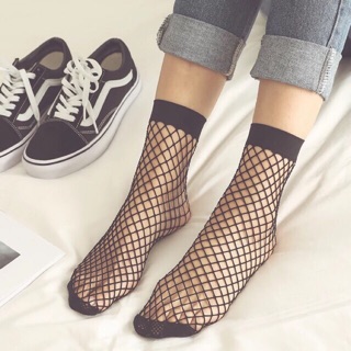 Vớ lưới đen trơn mắt cá phong cách