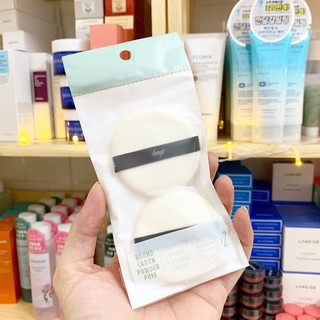 Set 2 bông phấn phủ tròn Round Caron Powder Puff