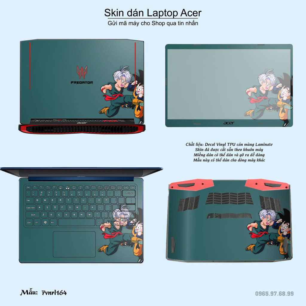 Skin dán Laptop Acer in hình Dragon Ball nhiều mẫu 3 (inbox mã máy cho Shop)