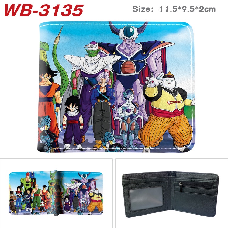 Ví Dragon Ball gập ngắn nam da PU in hình Songoku 7 Viên ngọc rồng