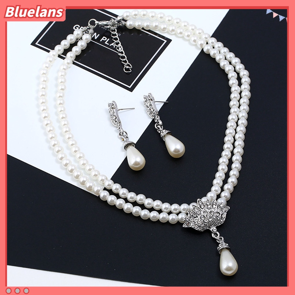 1 Set Vòng cổ Và Bông Tai Ngọc Trai Giả Thời Trang