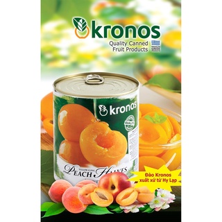 Đào ngâm kronos lon lớn 820g date 2022