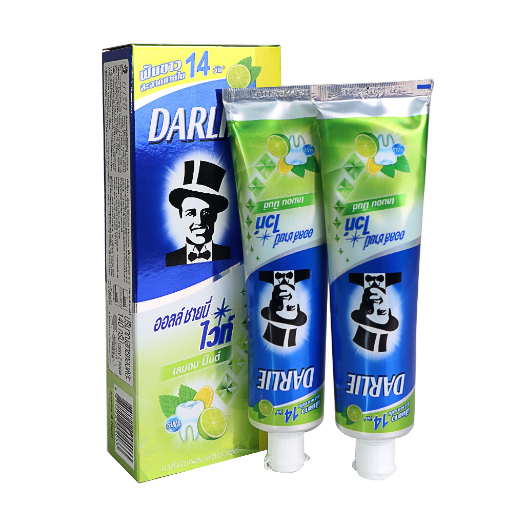 COMBO kem đánh răng chanh bạc hà thơm mát DARLIE Thái Lan 140gr - hộp 2 tuýp - Lemon pepermint toothpaste