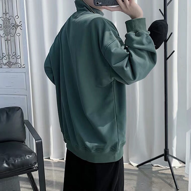 Áo sweater tay dài cổ cao trơn màu hợp thời trang cho nam  | BigBuy360 - bigbuy360.vn