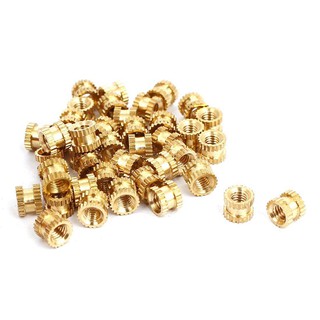M3 4mm x 5mm Bushing Threaded Brass Fluted Insert Bound Nuts 40 pcs.